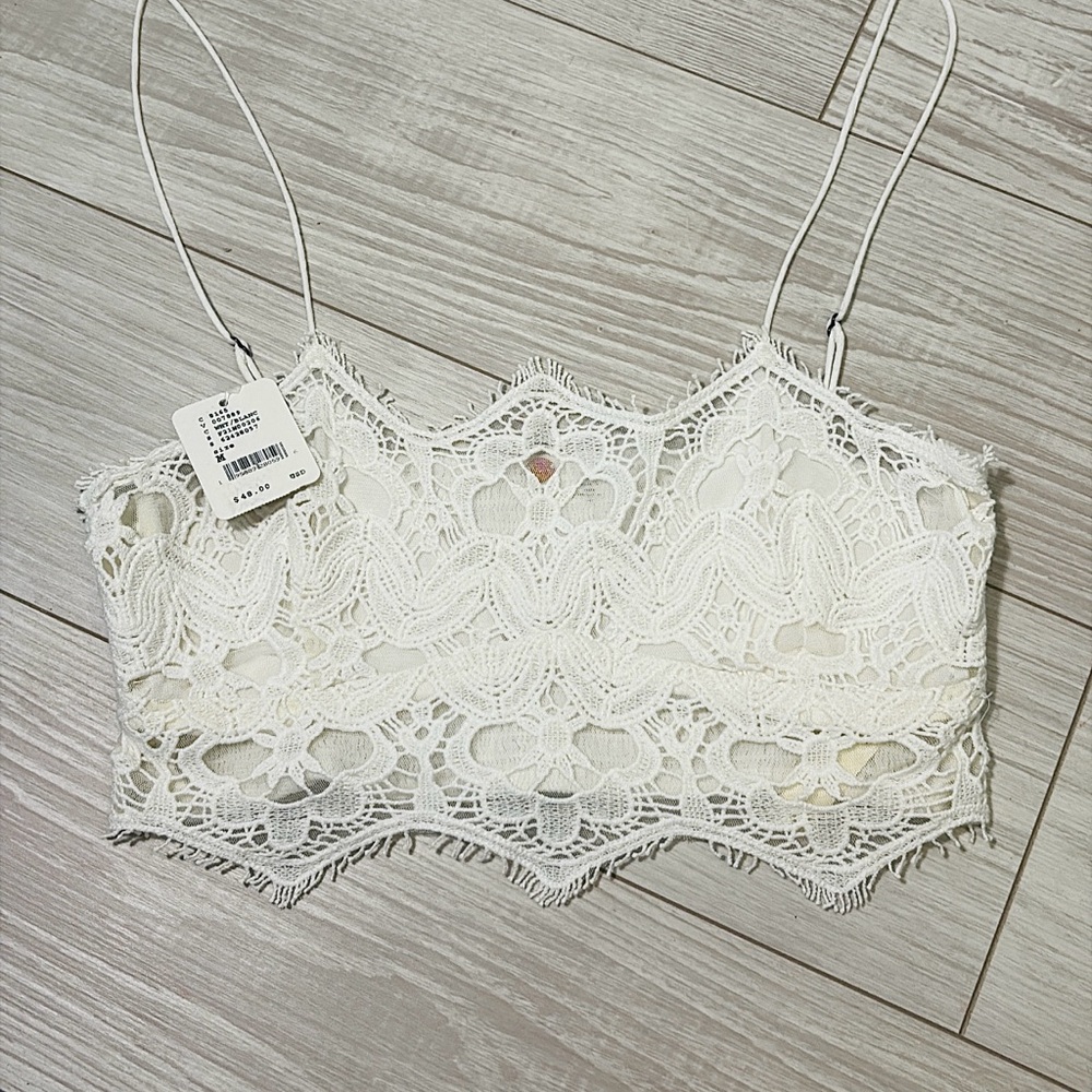 Free People Floral Lace Camisole - White